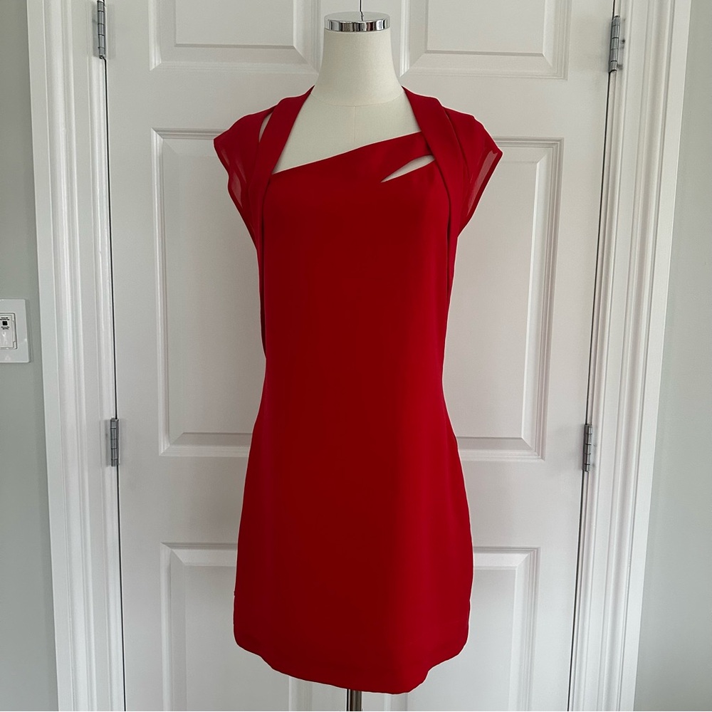 The Kooples Red Cutout Neck Shift Cocktail Formal Valentine’s Day Dress Size M
